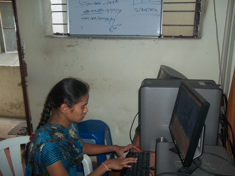 D. Swetha in the HOPE Computer Training Center